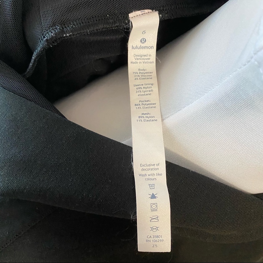 Lululemon Athletica Split Out Hoodie Black 6/S Open Tie Back Cropped Sweatshirt - Picture 13 of 15